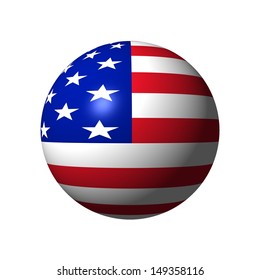 Sphere with flag of USA nation