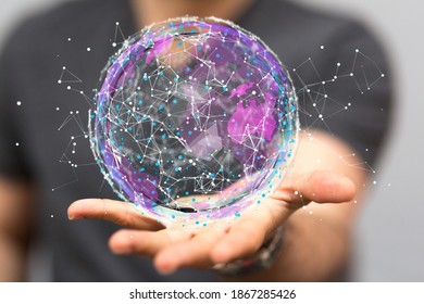 sphere network structure - abstract design connection design