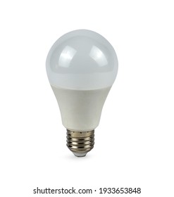 Spherical LED bulbs isolated on white background.