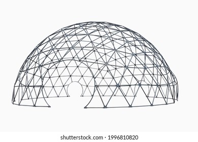 Spherical Structured Tent Shell, Just Frame Cut Out On White Background