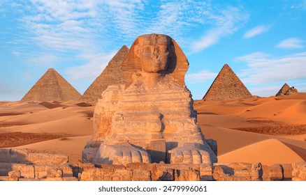 The Sphinx in Giza pyramid complex - Cairo, Egypt 