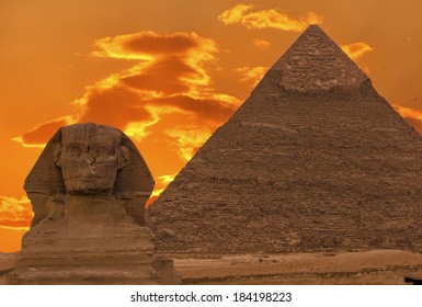 The Sphinx and Great Pyramid, Egypt