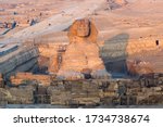 Sphinx laying down in front full side view- Giza- Cairo- Egypt