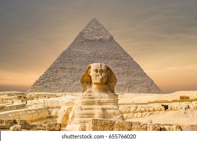 The Sphinx and Pyramid ,Cairo,Egypt