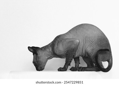 Sphynx Cat, Hairless Cat Studio Photoshoot - Powered by Shutterstock