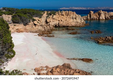Spiaggia Rosa or Pink Beach on Budelli island, located in the Archipelago of La Maddalena