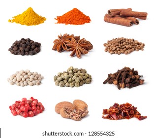 Spice Collection Isolated On White Background Stock Photo 128554325 ...