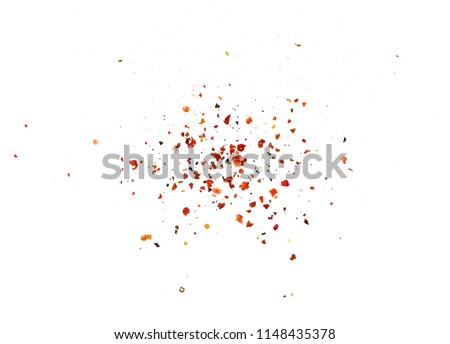 Spice of red pepper isolated on white background.