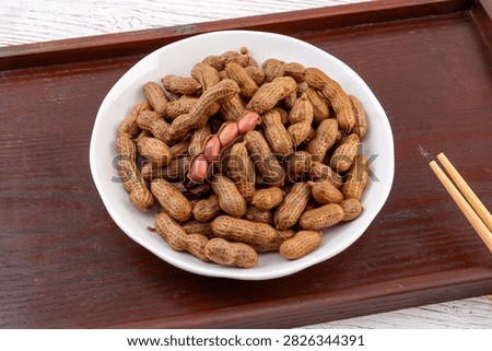 Spiced boiled peanuts in shell cooked with five spice