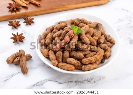 Spiced boiled peanuts in shell cooked with five spice