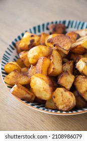 Spiced Crispy Roasted Potatoes Served In Bowl