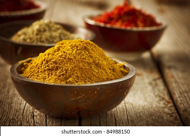 Spices Curry, Saffron, turmeric - Powered by Shutterstock