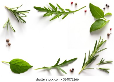 Spices and herbs. Variety of spices and mediterranean herbs. Food background - Shutterstock ID 324072266