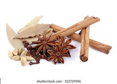 Spices Isolated On The White Background