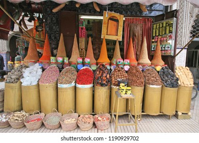 Spices in market, Marrakech, Morocco, North Africa