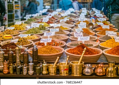 Spices at the market in the old city Jerusalem, Israel