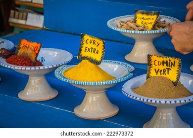 Spices On Sale By Weight At A Shop In The Old Souq In Tunis, Tunisia