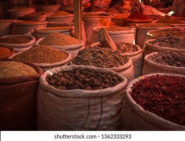 Spices and peas at the old town market, Harari region, Harar, Ethiopia