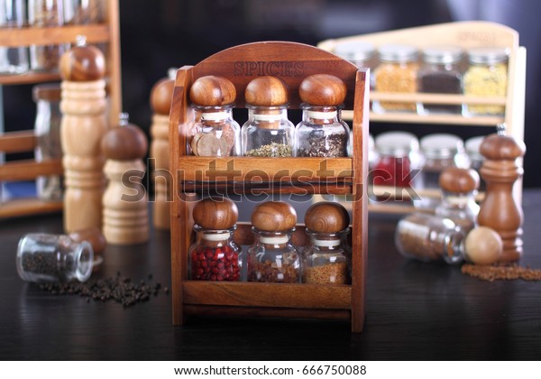Spices rack wooden acacia\
basil