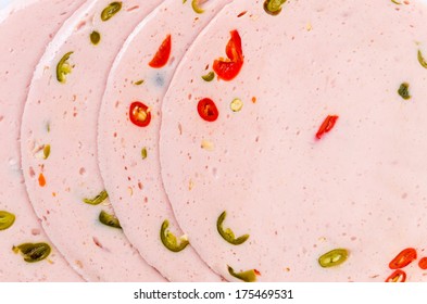 Spicy Bologna On Isolated White Background Stock Photo 175469531