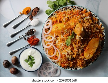 Spicy Chicken Biryani With Aloo