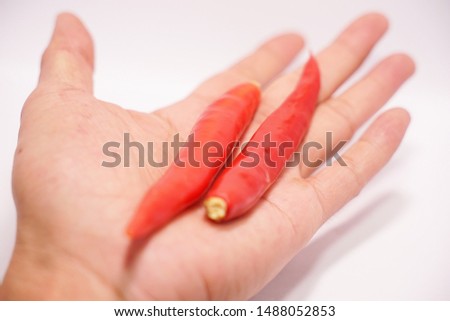                  Spicy chili peppers on hand              