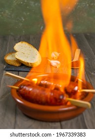 Spicy Chorizo To Hell Cooked Over A Fire Right On The Table