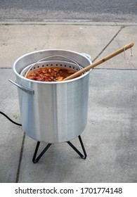 Spicy Crawfish Boil In Large Pot