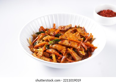 Spicy Eomuk Bokkeum or Stir Fry Korean Fish Cake is very popular Korean side dish or banchan.