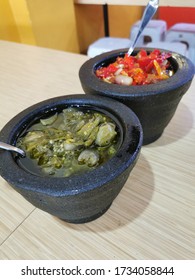 Spicy Green Chili Oily Indonesia Sambal Hijau Or Sambel Ijo