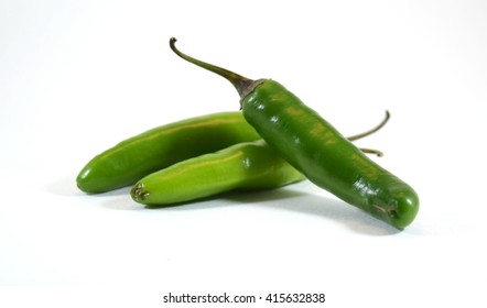 Spicy Green Serrano Pepper (capsicum Anuum) - Isolated