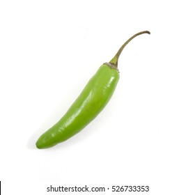 Spicy Green Serrano Pepper (capsicum Anuum) - Isolated