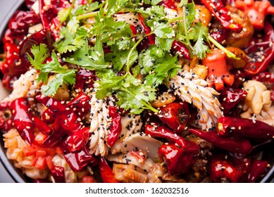 Spicy Hot Pot, Sichuan Food, A Lot Of Pepper