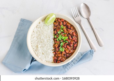 Spicy Kidney Beans Curry with Rice in a Bowl, Indian Healthy Vegan Food - Shutterstock ID 1680393928