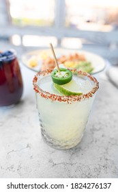 Spicy Margarita On The Rocks With Jalapeno