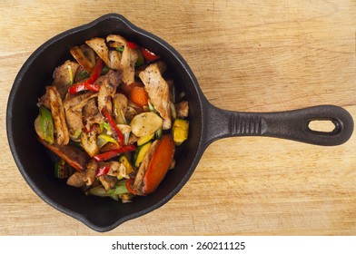 Spicy Mexican Pork Stirfry In A Cast Iron Skillet