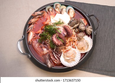 Spicy octopus Korean hot pot