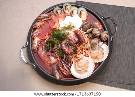 Spicy octopus Korean hot pot