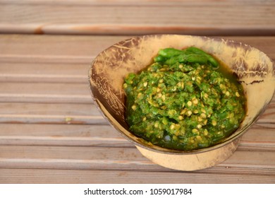 Spicy Paste Of Green Chili, Sambal Hijau Rawit