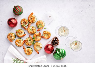 Spicy Shrimp And Cucumber, New Years Eve Or Christmas Party Appetizer