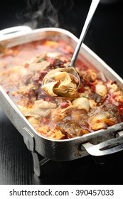 Spicy Steamed Fish Served In Chafing Dish