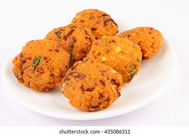 Spicy and tasty Dal Vada or  Lentil Fritters. - Shutterstock ID 435086311