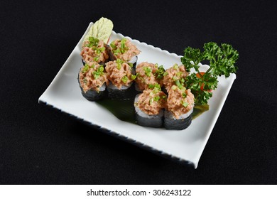 Spicy Tuna Maki Sushi Rolls - Japanese Food Style