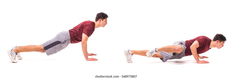 Spider Crawl. Young Man Doing Sport Exercise.