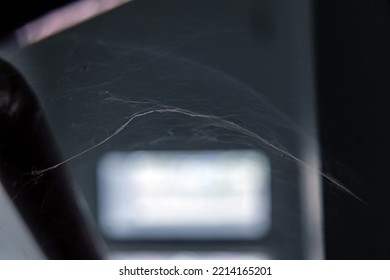 Spider Web Or Dust In Old Abandoned House With Light From The Window. Janitorial Services Or House Keeper Service Commercial Concept.