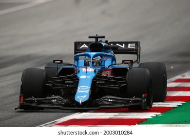 Spielberg, Austria. 2 July 2021.  Fernando Alonso Of Alpine F1 Team    On Track During Free Practice Of   Formula 1  Gran Prix 2021 Of Austria 