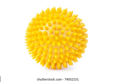 Spiky Yellow Ball Isolated On White