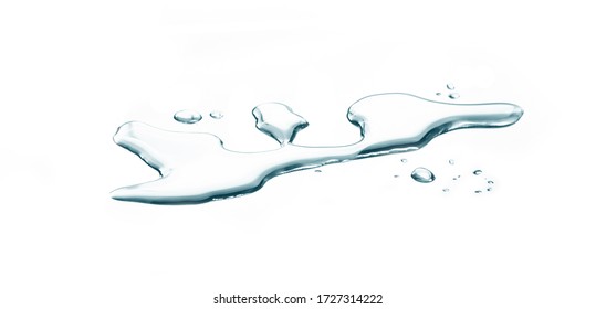 spill water drop on the floor isolated on white background. 