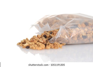 Spilled Bag Of Granola Raisin Almond Cereal