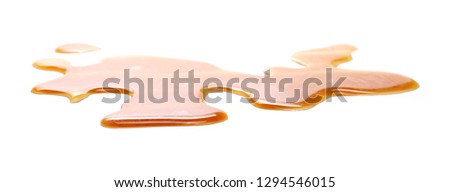 Spilled beer puddle with foam isolated on white background and texture 商業照片 © 